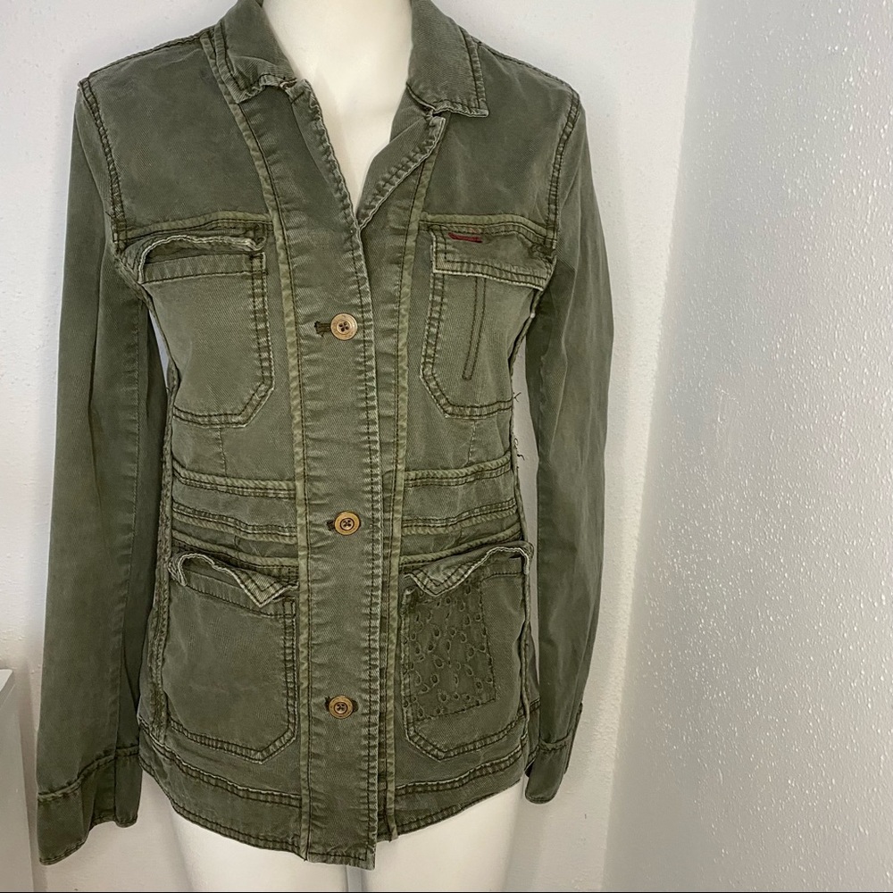 Anthropologie olive green jacket